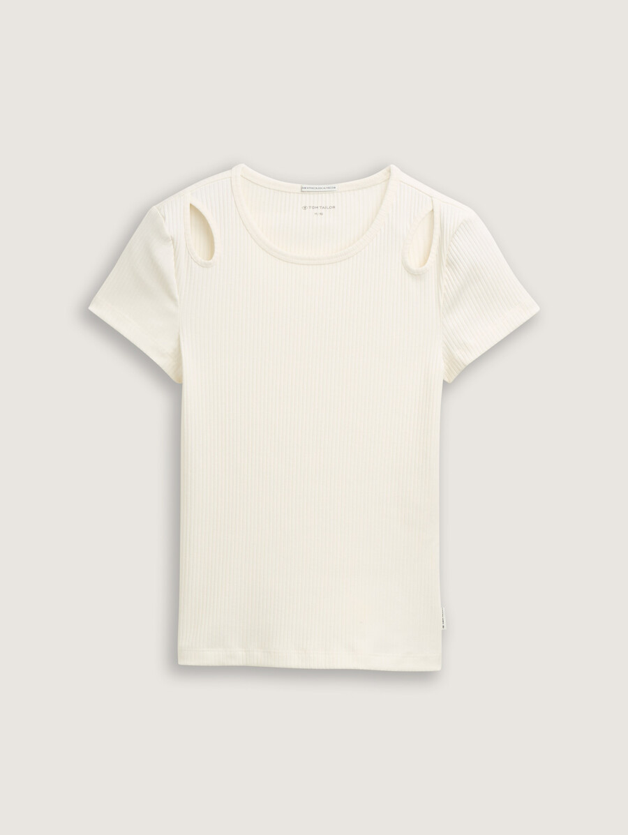 camiseta acanalada con cortes