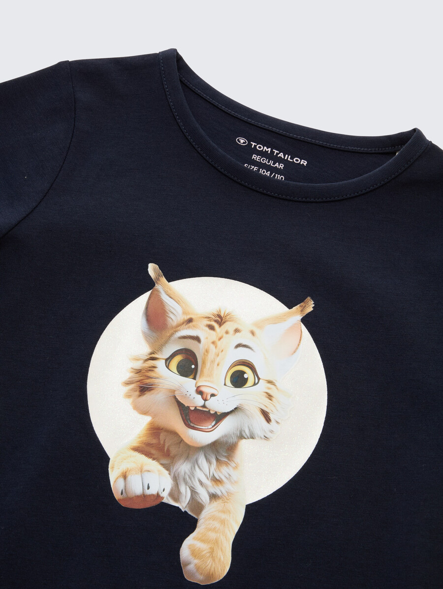 top de manga larga con estampado fotográfico