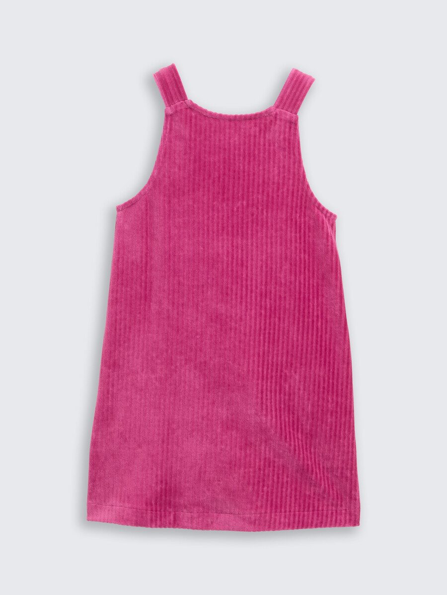 mini vestido de pana con bolsillos de corazón