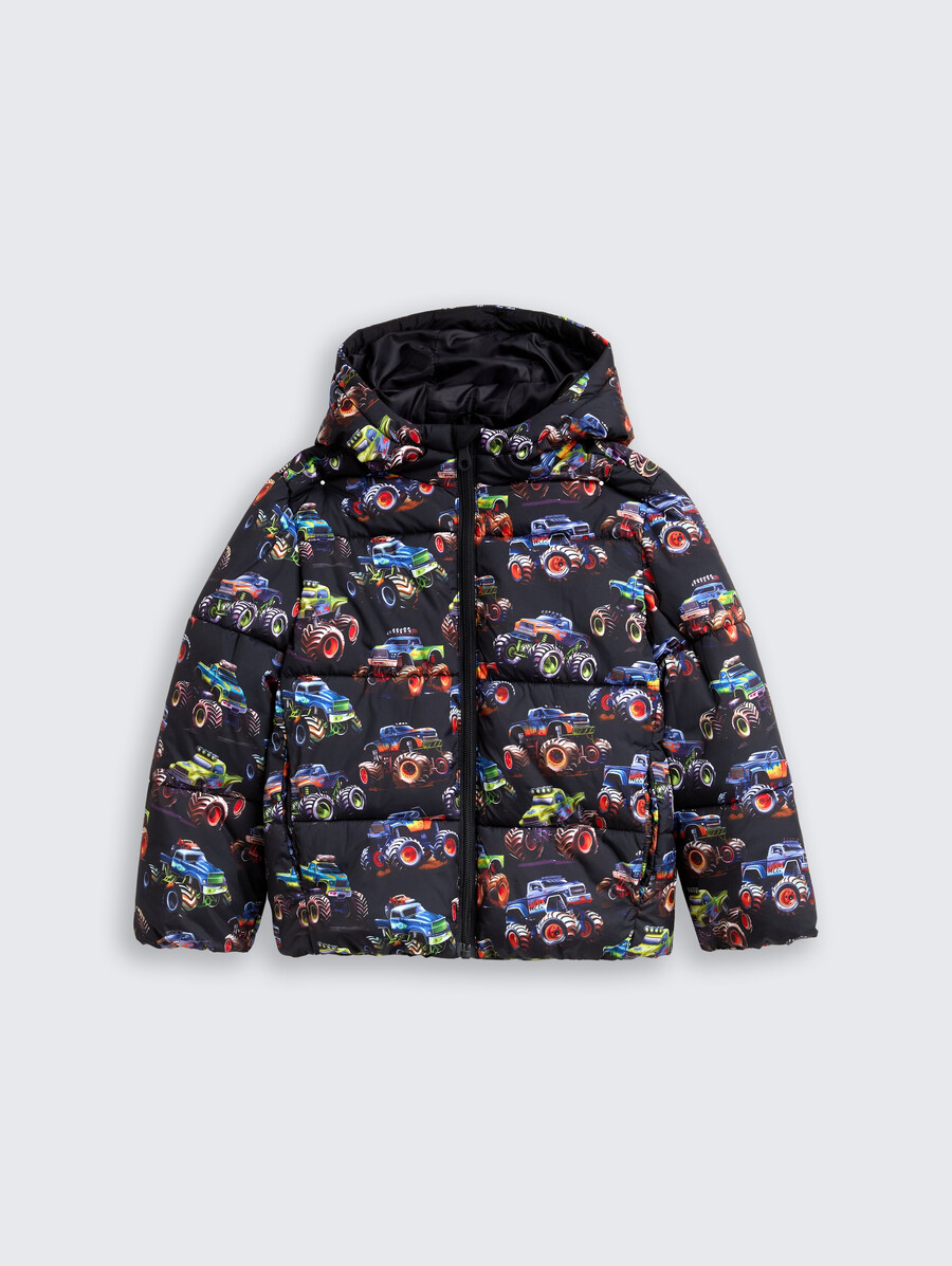 chaqueta acolchada con estampado integral