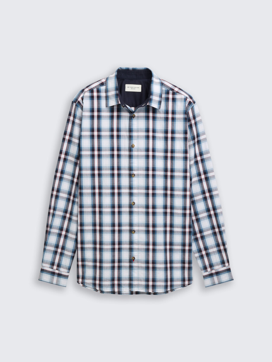 camisa de corte regular con estampado de cuadros