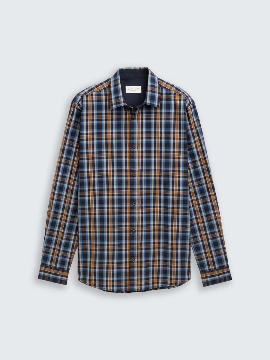 camisa de corte regular con estampado de cuadros