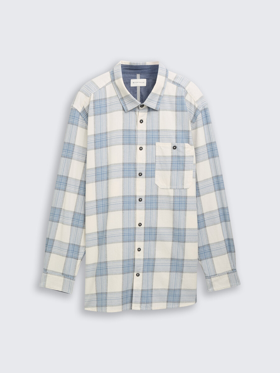 talla grande - camisa con estampado de cuadros