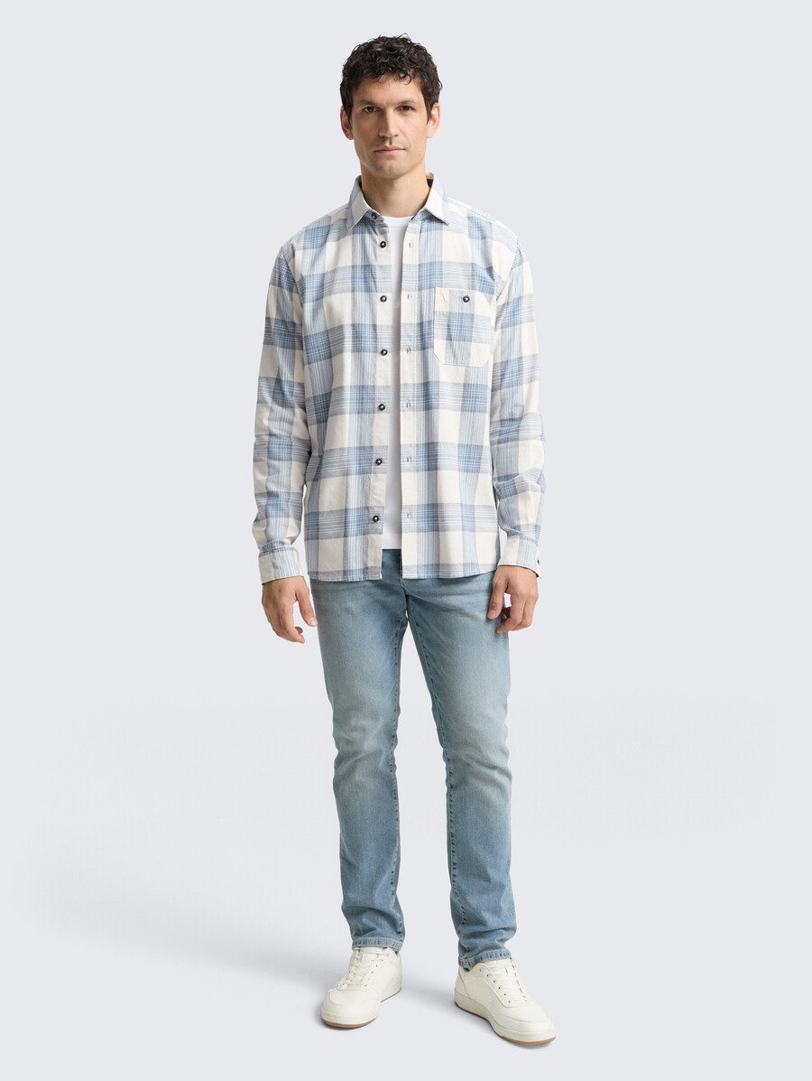 camisa de corte cómodo con estampado de cuadros