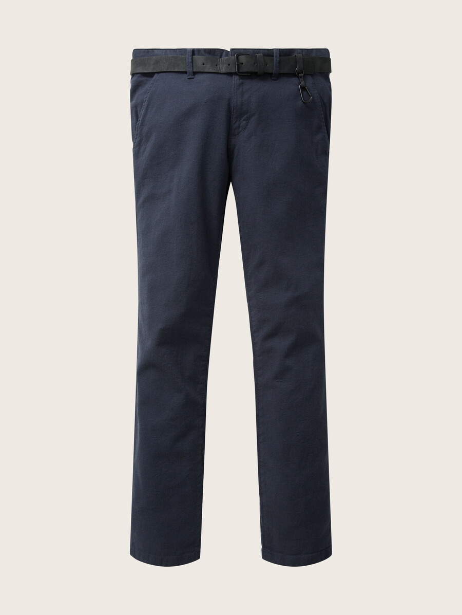 pantalones chinos de corte recto con cinturón