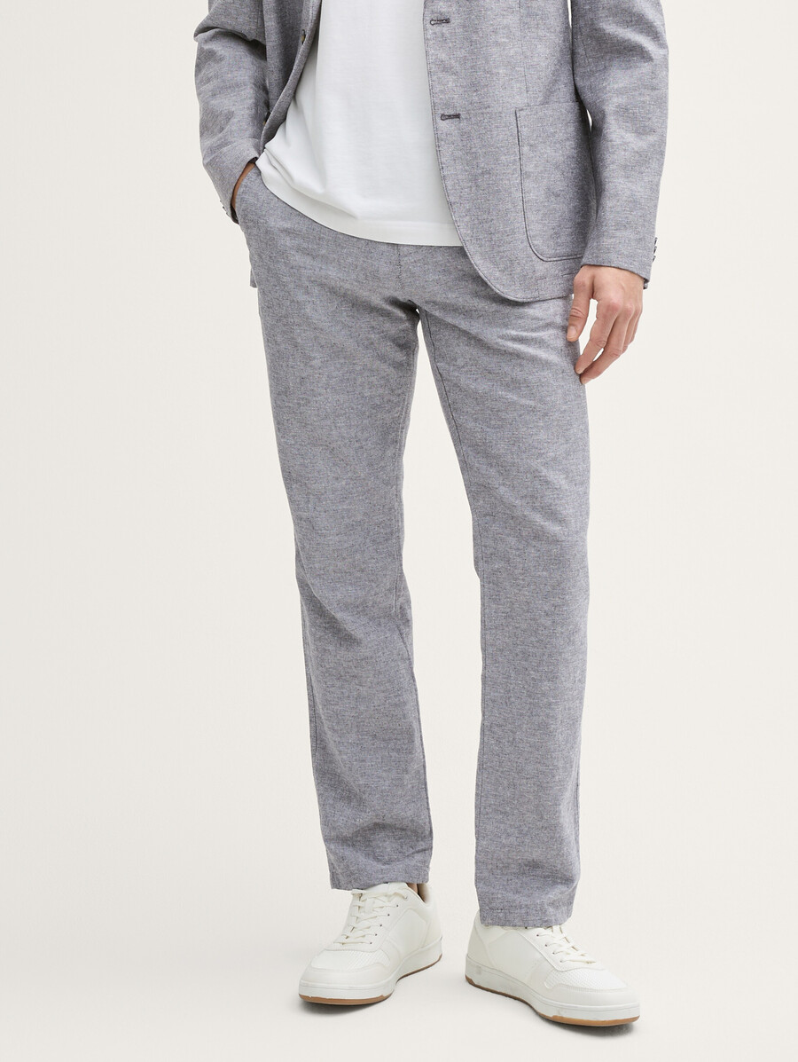 pantalón chino regular con contenido de lino
