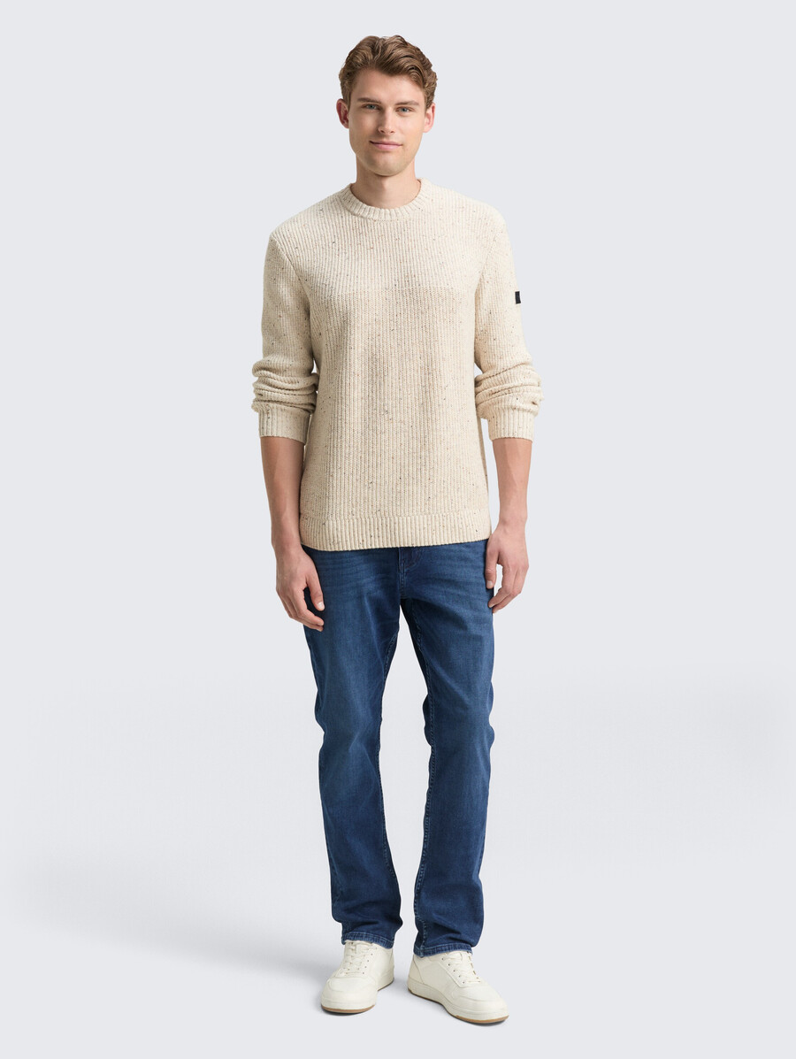 jersey de punto con texturas mixtas