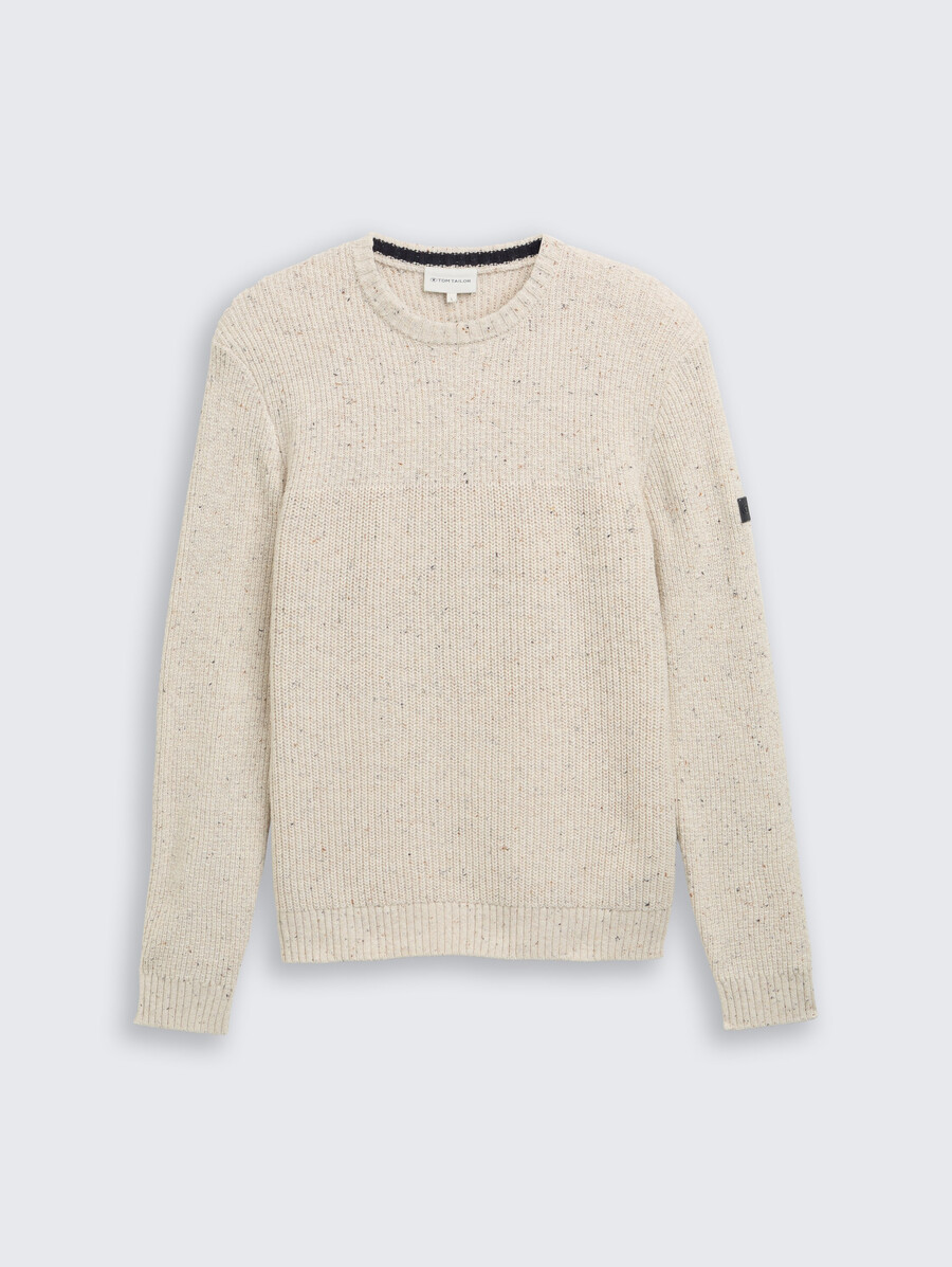 jersey de punto con texturas mixtas