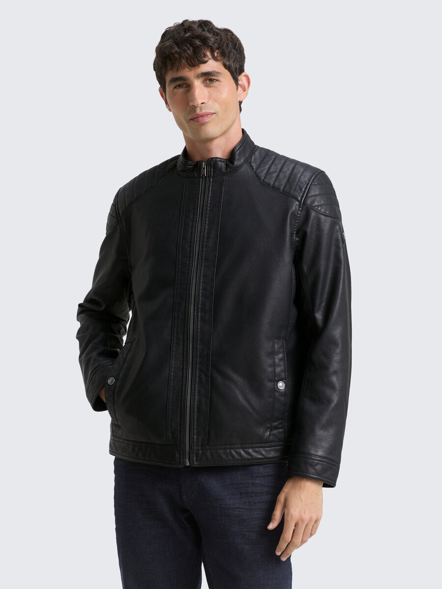 chaqueta de motociclista de piel sintética