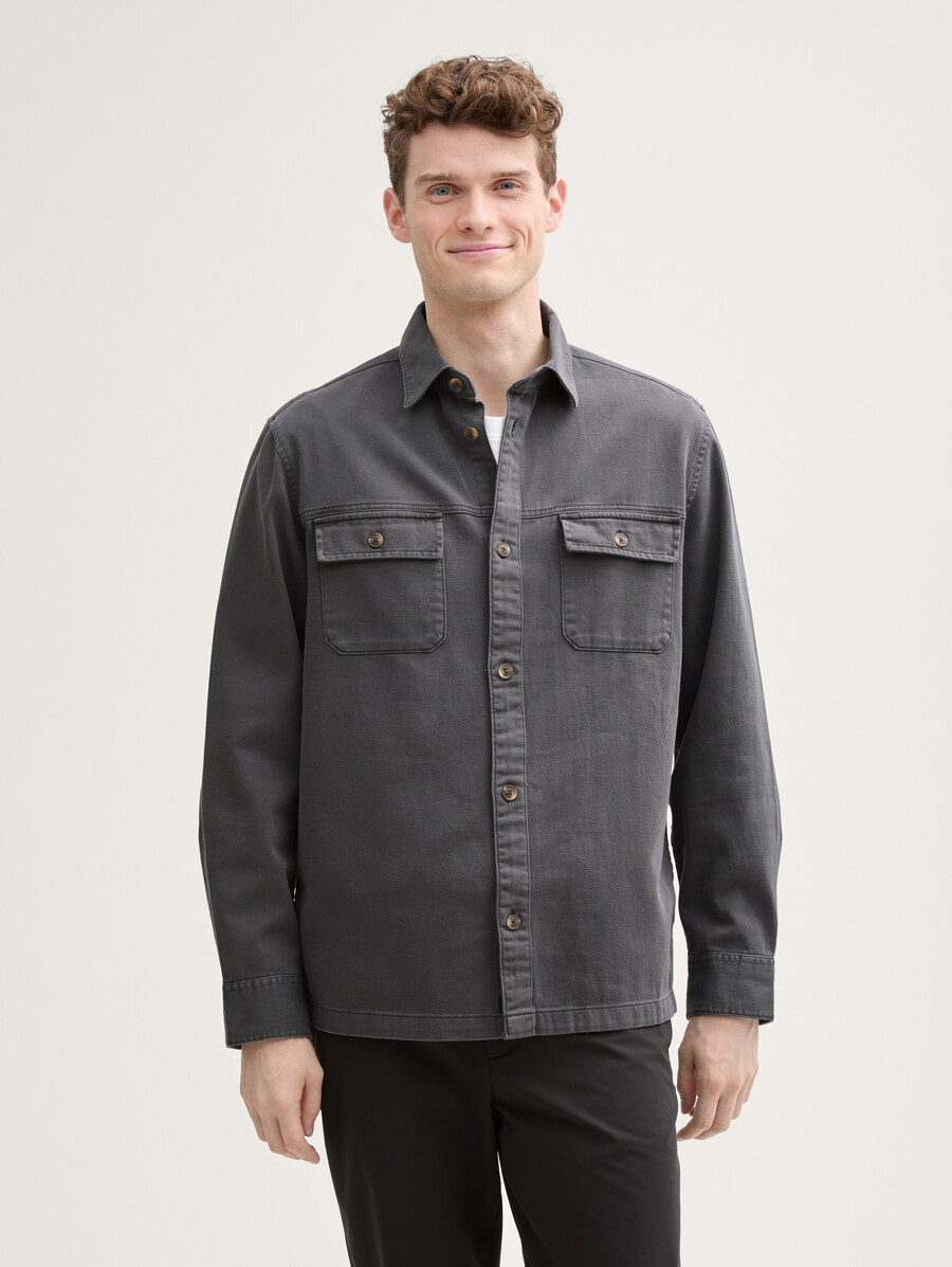 sobrecamisa de sarga de algodón