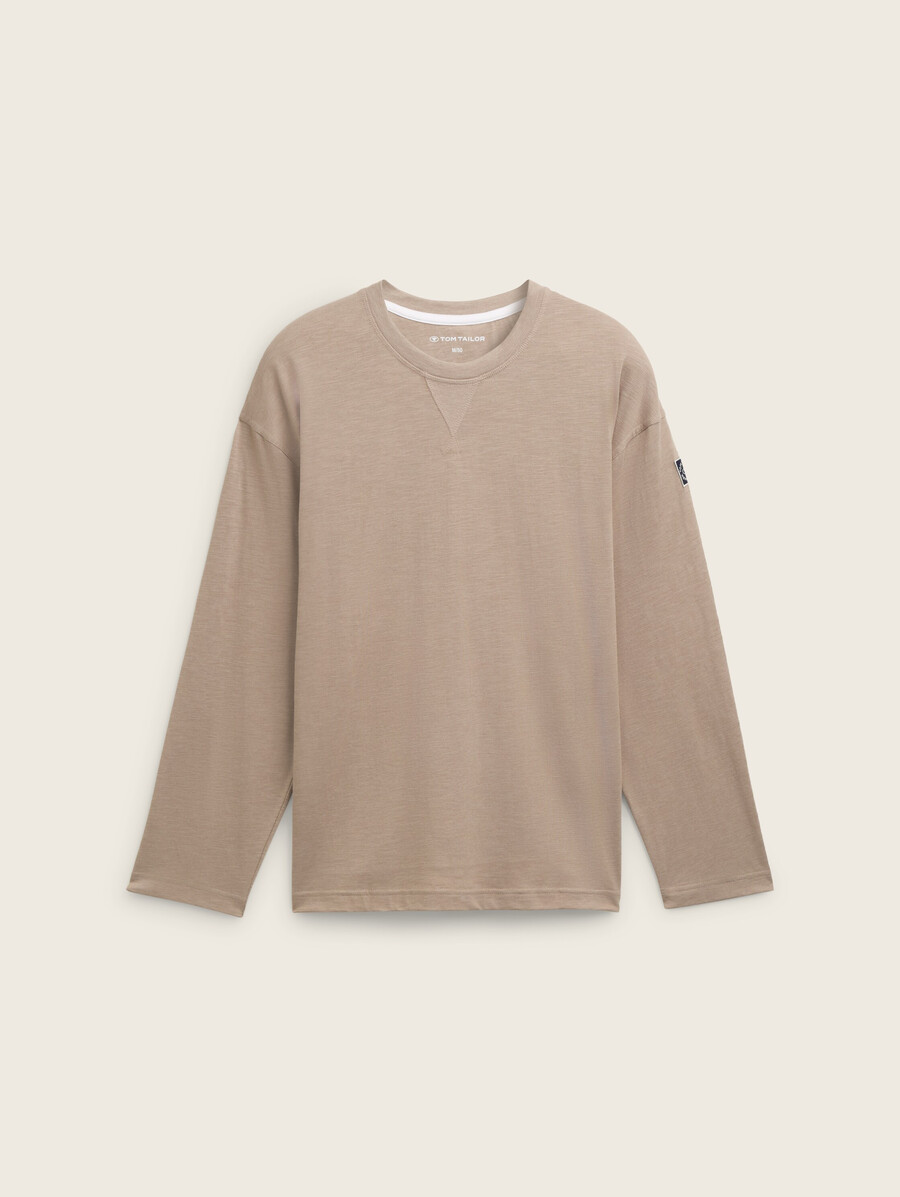 camisa de manga larga con efecto jaspeado