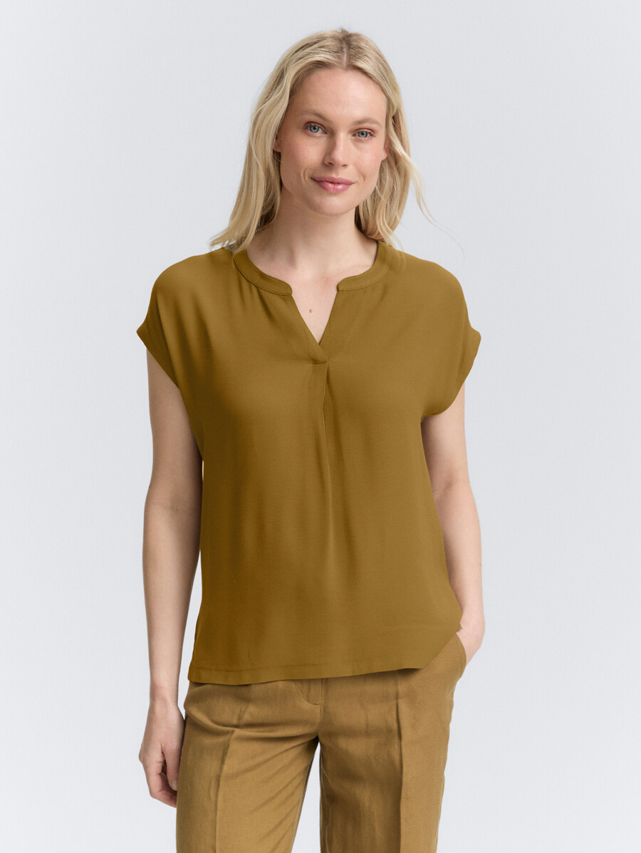 camisa blusa en mezcla de materiales