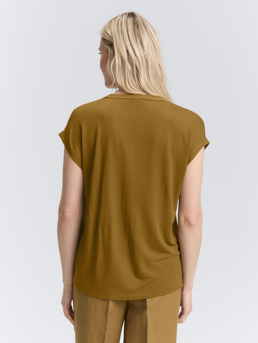 camisa blusa en mezcla de materiales