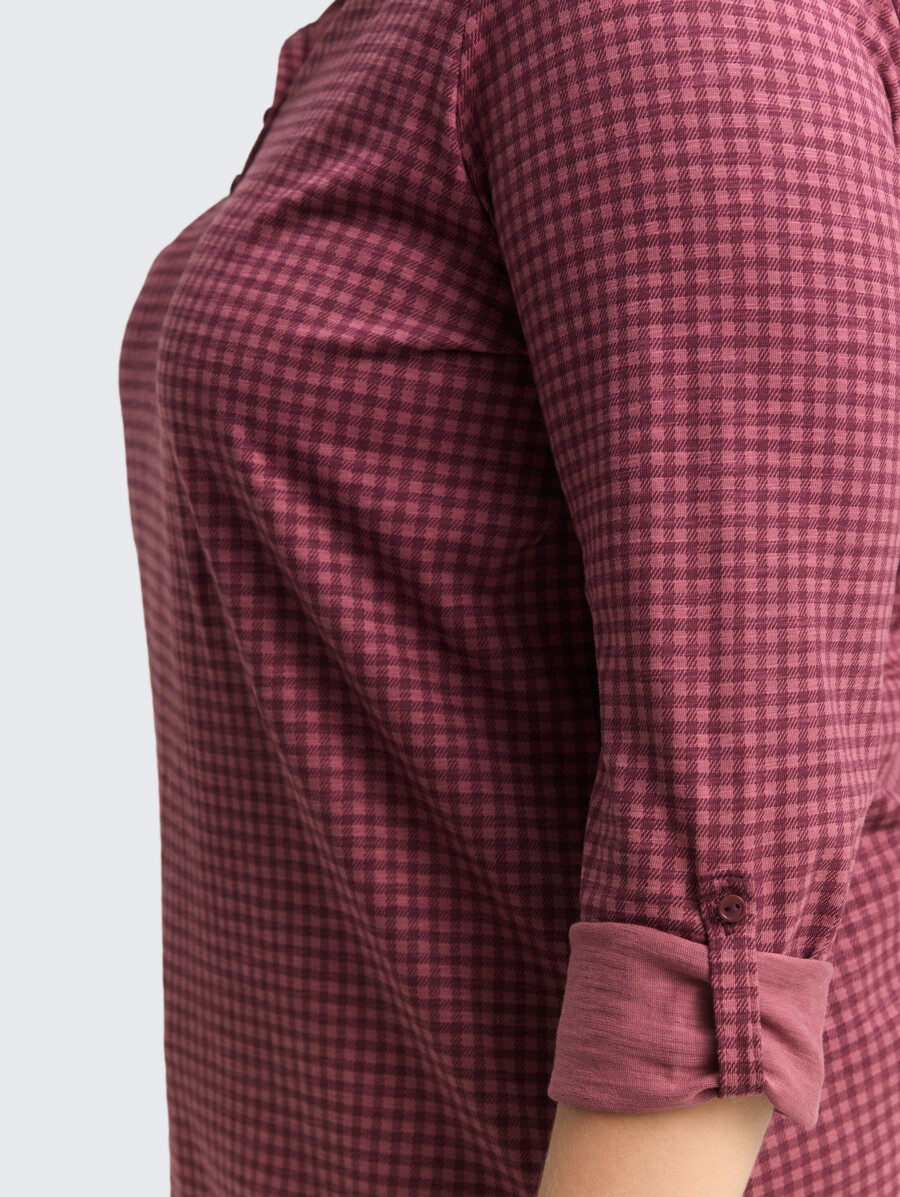 talla grande - camisa tipo blusa henley con estampado