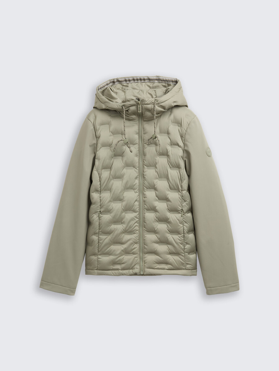 chaqueta acolchada híbrida con capucha